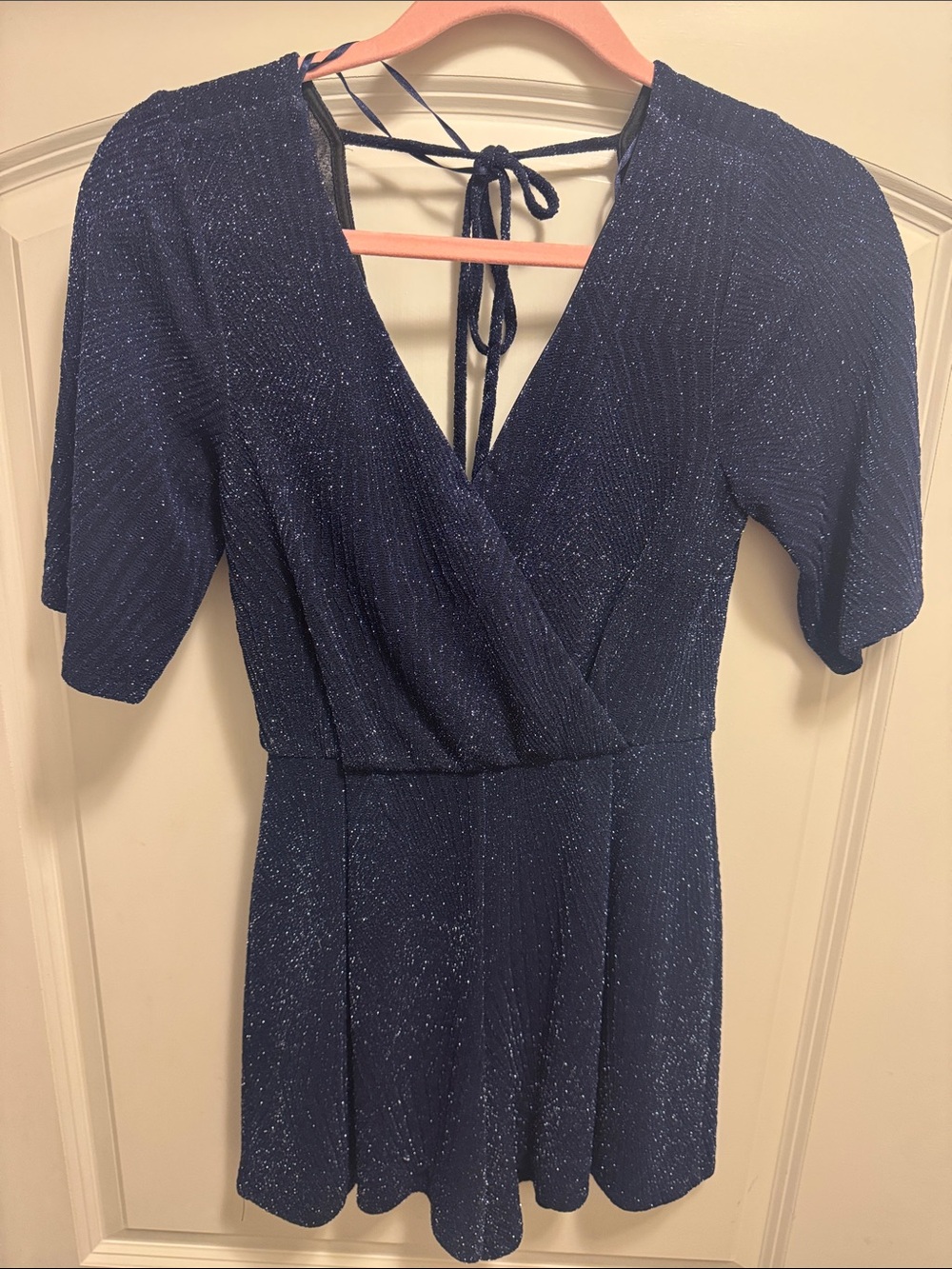 miami Navy Sparkle V-Neck Mini romper